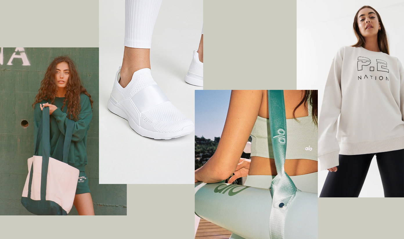 A collection of high-performance moisture-wicking athletic gear from top activewear brands.