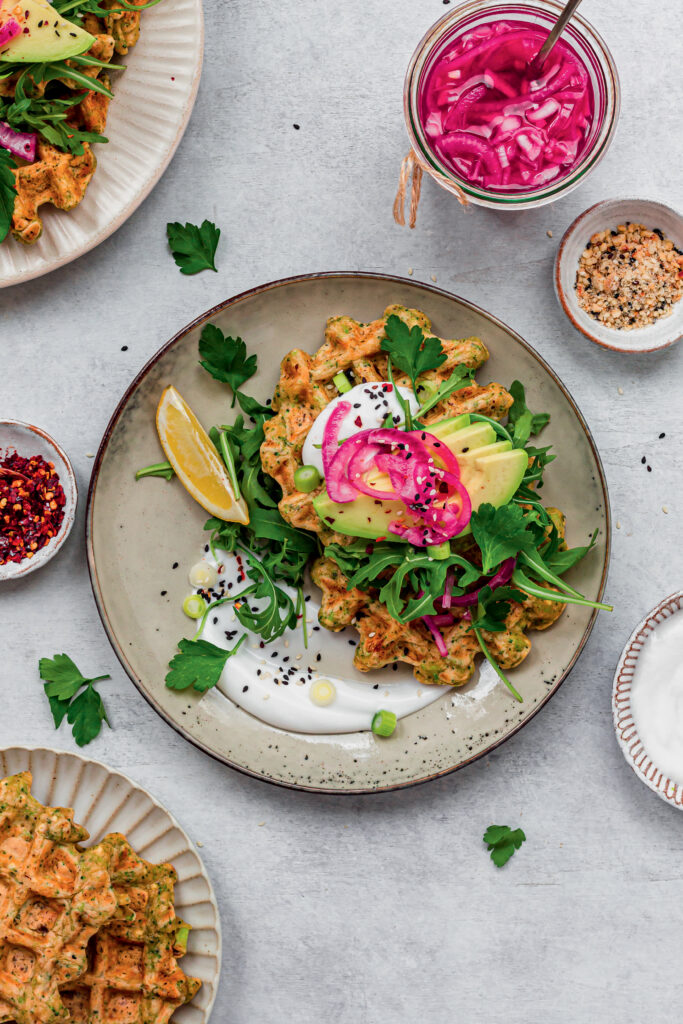 Crispy Vegan Broccoli Waffles with Nutritional Yeast