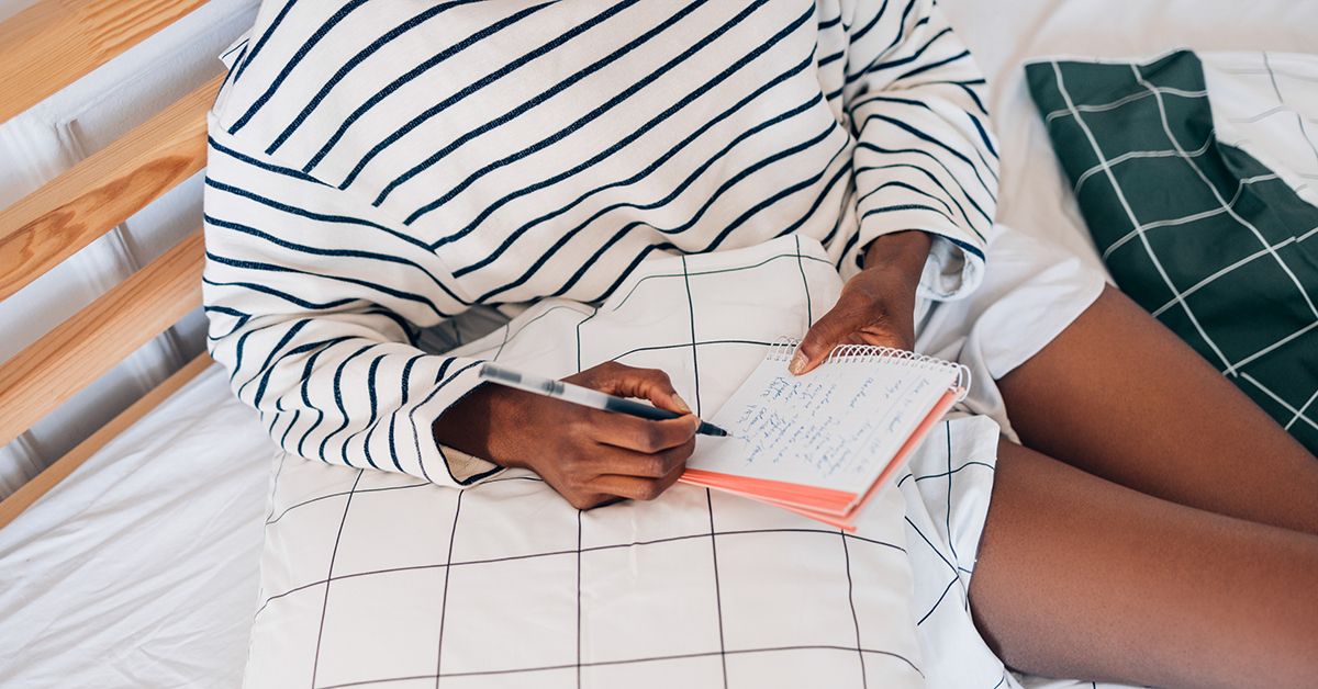 A detailed sleep diary page showing various metrics like caffeine intake and deep sleep stages.