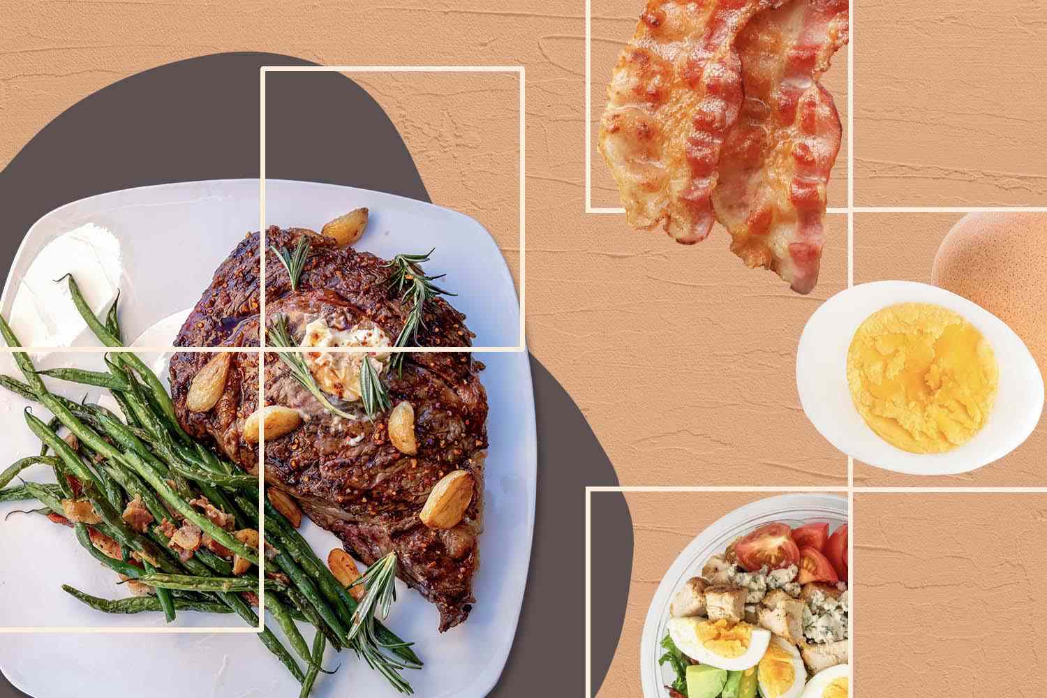 Net carb counting for weight loss featuring a plated steak, eggs, and salad.