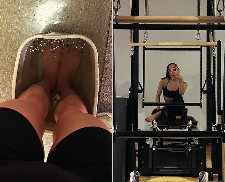 A close-up of a wellness ritual or tool application for managing muscle stiffness and joint health.