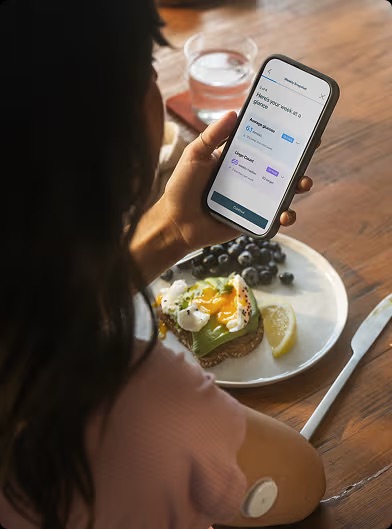 A smartphone app interface showing detailed sleep architecture and metabolic health trends.
