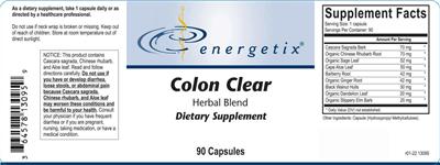 Energetix Colon Clear source label used in the packaging illustration