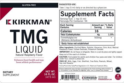 Kirkman TMG Liquid Natural Raspberry Flavor source label used in the packaging illustration