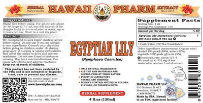 Hawaii Pharm Egyptian Lily product packaging