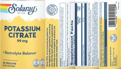 Solaray Potassium Citrate 99 mg product packaging