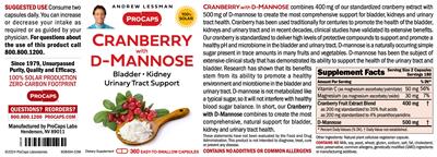 ProCaps Laboratories Cranberry with D-Mannose product packaging
