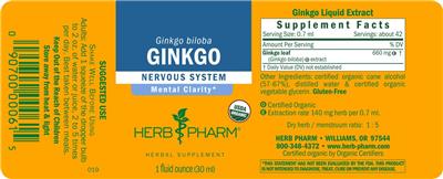 Herb Pharm Ginkgo product packaging