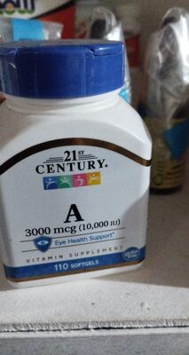 21st Century Vitamin A 3000 mcg source label used in the packaging illustration