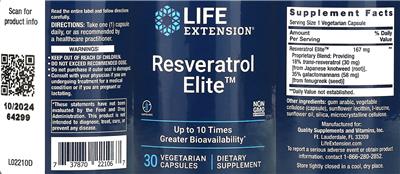 Life Extension Resveratrol Elite product packaging