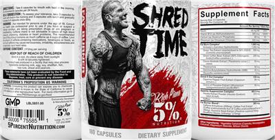 Rich Piana 5% Nutrition Shred Time product packaging