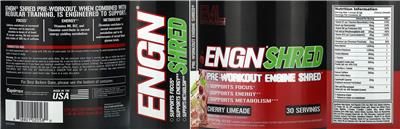 Evlution Nutrition ENGN Shred Pre-Workout Cherry Limeade source label used in the packaging illustration