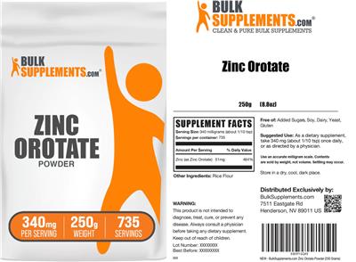 BulkSupplements.com Zinc Orotate Powder 340 mg product packaging