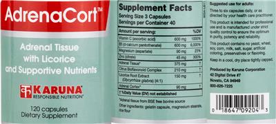Karuna AdrenaCort source label used in the packaging illustration