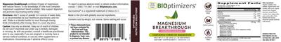 BiOptimizers Magnesium Breakthrough Raspberry-Lemonade source label used in the packaging illustration