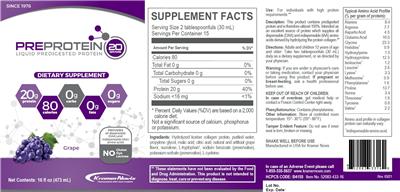 Kramer Novis PreProtein Grape source label used in the packaging illustration
