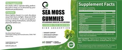 O Orgeuos Sea Moss Gummies 1200 mg product packaging