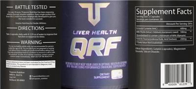 Troponin Nutrition Liver Health QRF source label used in the packaging illustration