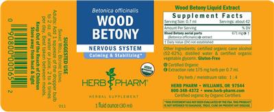 Herb Pharm Wood Betony product packaging