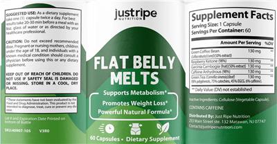 Just Ripe Nutrition Flat Belly Melts product packaging