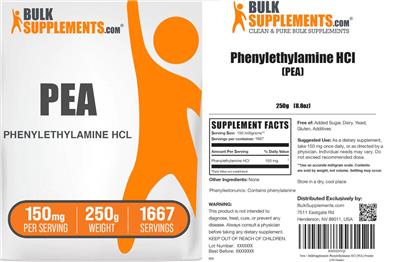 BulkSupplements.com Phenylethylamine HCL 150 mg product packaging