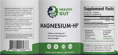 Healthy Gut Magnesium-HP source label used in the packaging illustration
