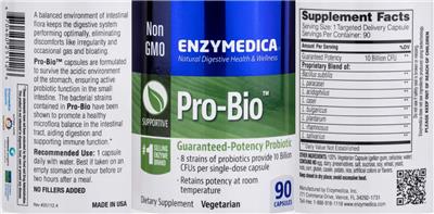 Enzymedica Pro-Bio source label used in the packaging illustration