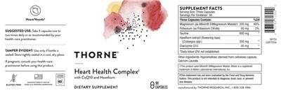 Thorne Heart Health Complex source label used in the packaging illustration