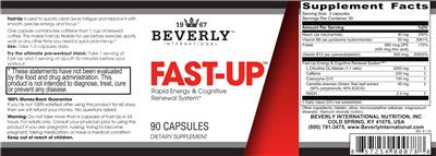 Beverly International Fast-Up source label used in the packaging illustration
