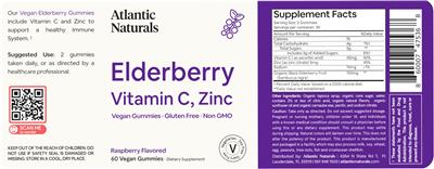 Atlantic Naturals Elderberry Raspberry Flavored source label used in the packaging illustration