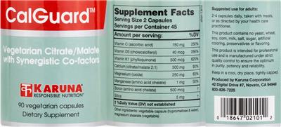 Karuna CalGuard source label used in the packaging illustration