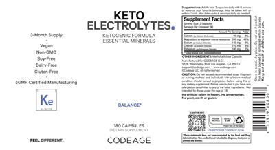 Codeage Keto Electrolytes source label used in the packaging illustration