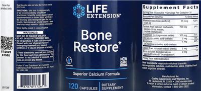 Life Extension Bone Restore source label used in the packaging illustration