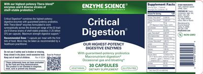 Enzyme Science Critical Digestion source label used in the packaging illustration