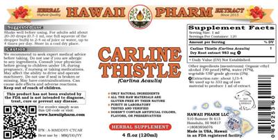 Hawaii Pharm Carline Thistle product packaging