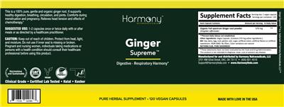 Harmony Nutraceuticals Ginger Supreme product packaging