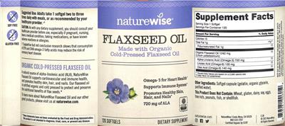 NatureWise Flaxseed Oil source label used in the packaging illustration