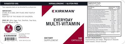 Kirkman Everyday Multi-Vitamin source label used in the packaging illustration
