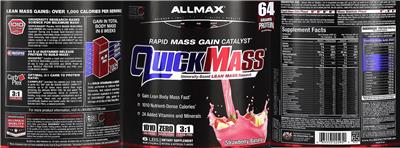 ALLMAX QUICKMASS Strawberry-Banana source label used in the packaging illustration