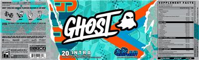 GHOST Intra Blue Raspberry source label used in the packaging illustration
