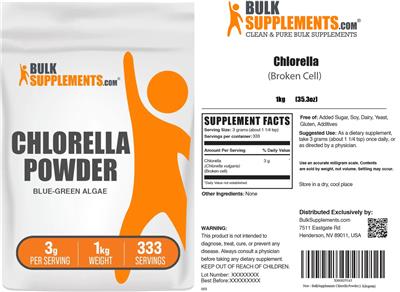 BulkSupplements.com Chlorella Powder 3 g product packaging
