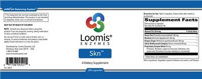 Loomis Enzymes Skn source label used in the packaging illustration