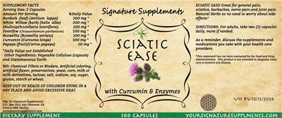 Signature Supplements Sciatic Ease product packaging