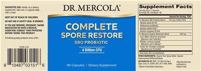 Dr. Mercola Complete Spore Restore product packaging