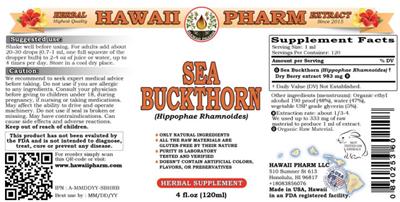 Hawaii Pharm Sea Buckthorn product packaging