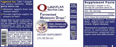 Quantum Nutrition Labs Fermented Melatonin Drops product packaging