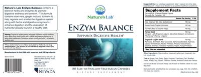 Nature's Lab Enzyme Balance source label used in the packaging illustration