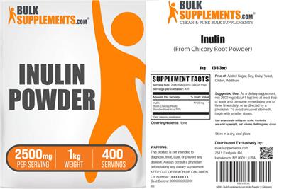 BulkSupplements.com Inulin Powder 2500 mg product packaging