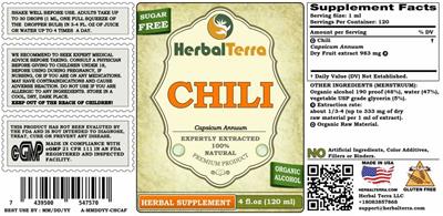 Herbal Terra Chili Sugar Free product packaging