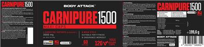 Body Attack Carnipure 1500 Maxi Caps source label used in the packaging illustration